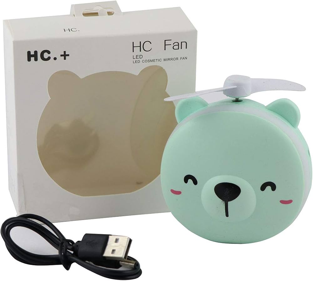 Piggy Glow™ 4-in-1 Mirror Fan | Portable Fan, Mirror & LED Light 🐷